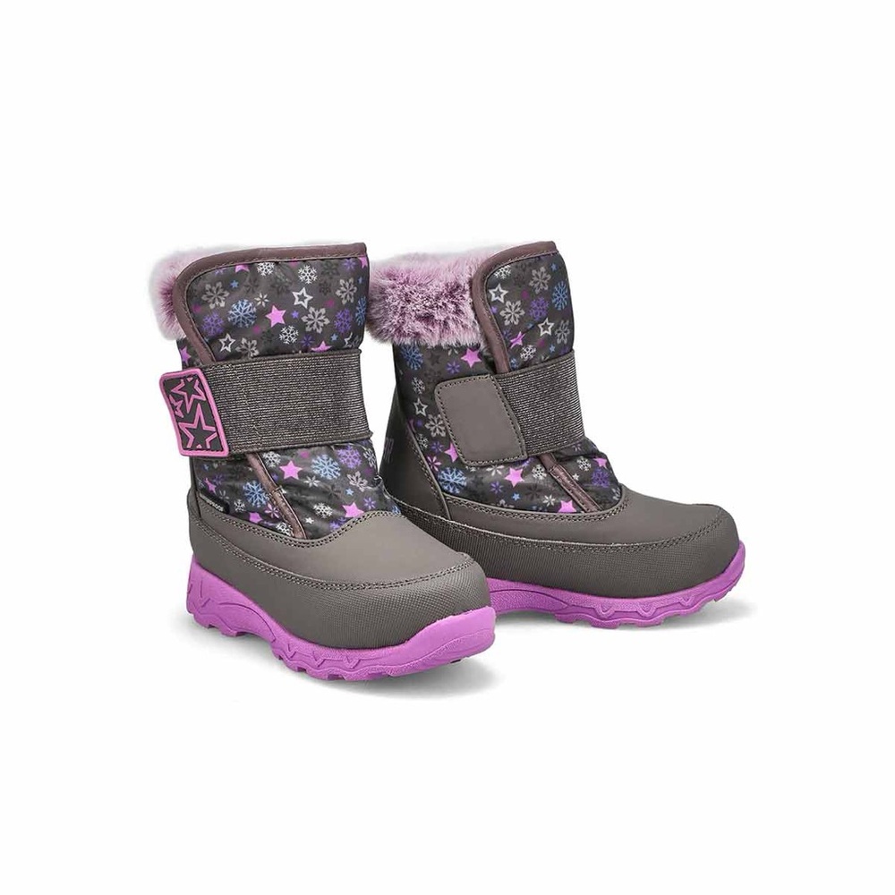 Size 10 Toddler Cougar Kids Snow Boots - Pink and Gray